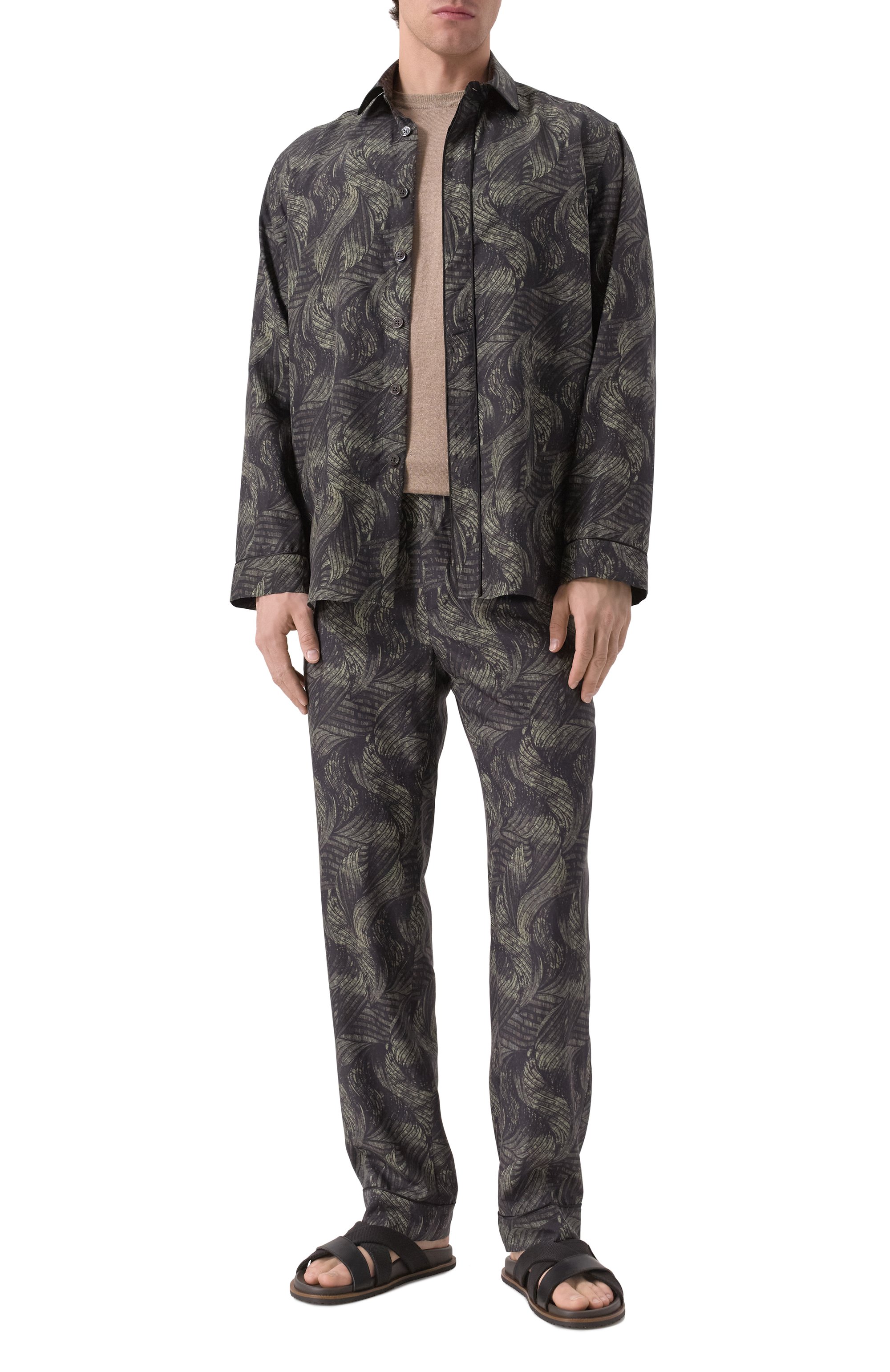 Комбинированные шлепанцы CANALI, арт. 481201/RA01118, фото 2