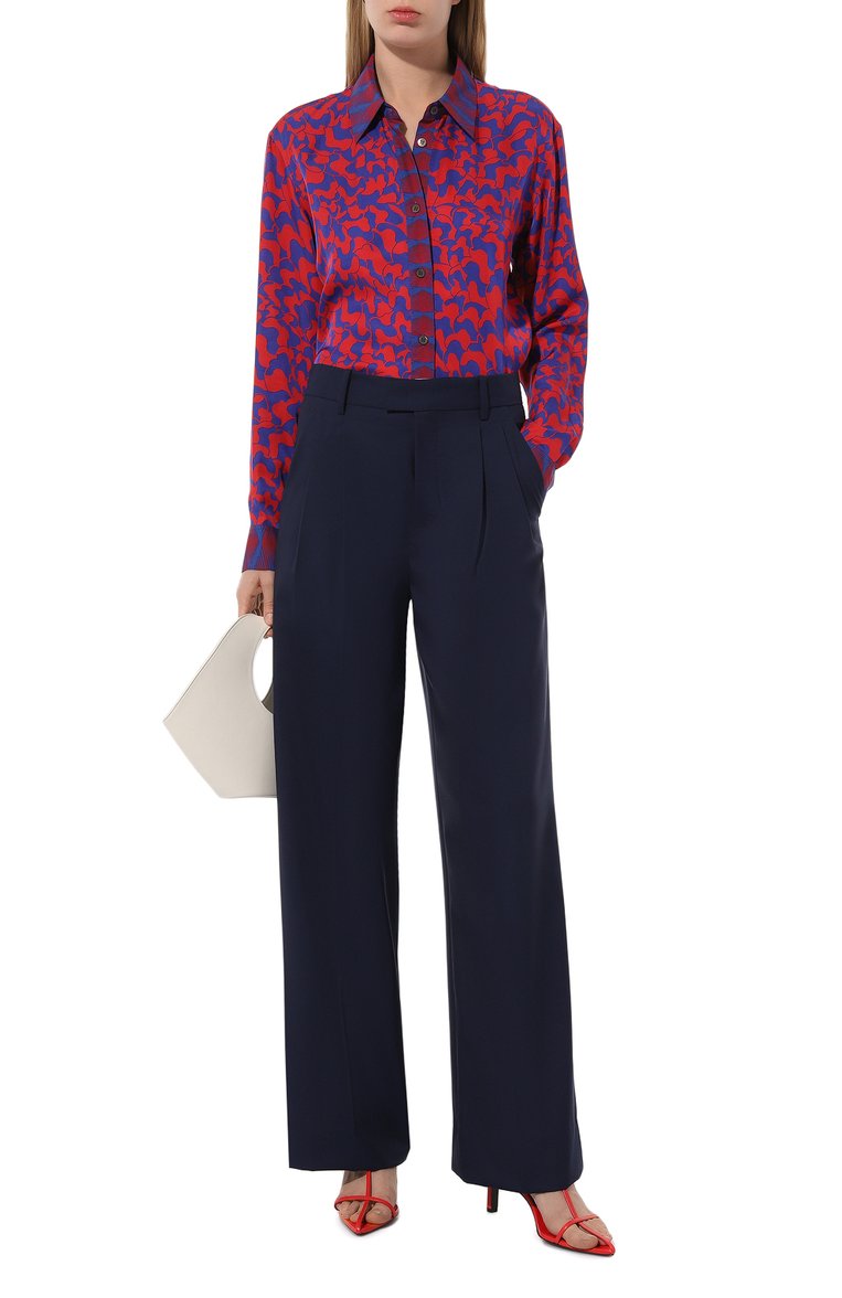 Женская блузка из вискозы и хлопка DRIES VAN NOTEN разноцветного цвета, арт. 010703-8104 | Фото 2 (Материал внешний: Вискоза; Рукава: Длинные; Длина (для топов): Удлиненные; Принт: С принтом; Женское Кросс-КТ: Блуза-одежда; Стили: Кэжуэл; Автоматизация ТО: Проставлено; Автоматизация состава: Проставлено)