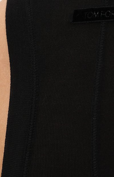 Приталенный шелковый топ с круглым вырезом TOM FORD, арт. 118TSJ199-FAX290, фото 5