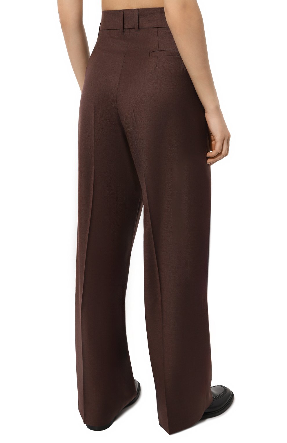 Шерстяные брюки LESYANEBO коричневого цвета по цене 64000 руб., арт. SS24/H-807/Zig, фото 4 Шерстяные брюки LESYANEBO, арт. SS24/H-807/Zig, фото 4