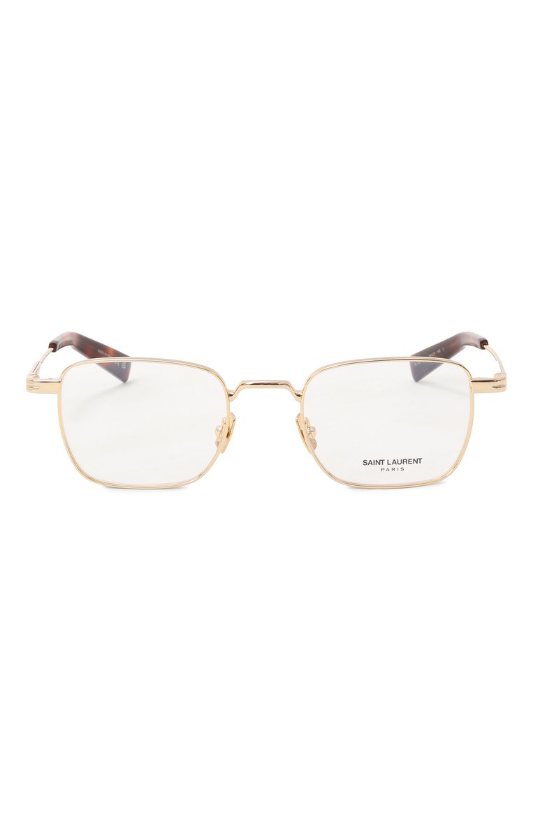 Женские оправа SAINT LAURENT золотого цвета, арт. SL 729 003 | Фото 3 (Нос: Не проставлено; Региональные ограничения белый список (Axapta Mercury): Не проставлено; Материал: Металл; Тип очков: Оправа; Очки форма: Прямоугольные; Оптика Гендер: оптика-женское)