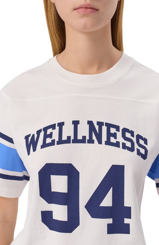 Хлопковая футболка Sporty and Rich T0039620037WH01 Белый  T0039620037WH01 Фото 5