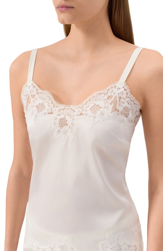 Топ из шелка и хлопка Dolce & Gabbana 07A00T/FUAD8 Белый  07A00T/FUAD8 Фото 5