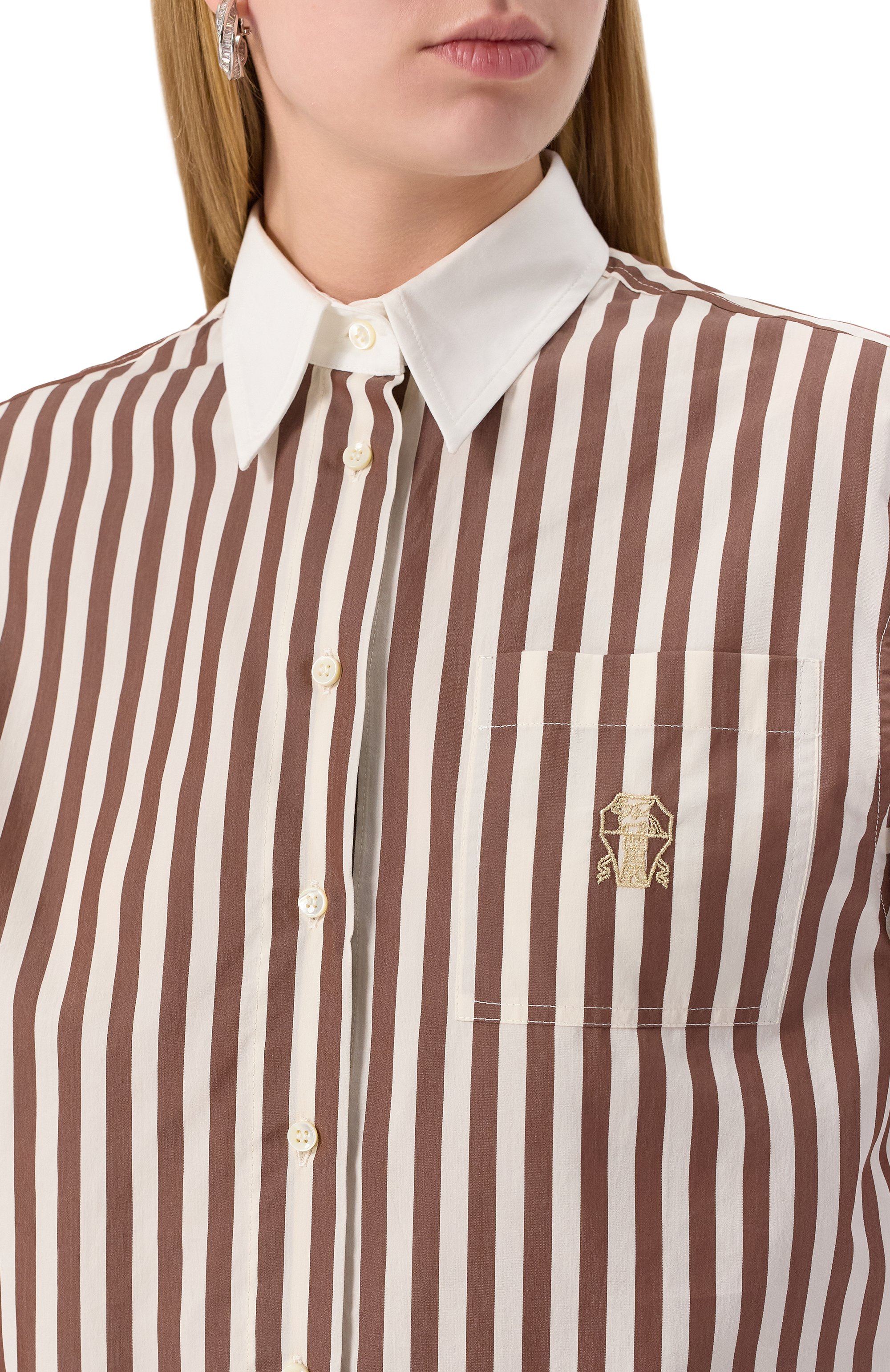 Рубашка из хлопка и шелка BRUNELLO CUCINELLI, арт. MH757RF226, фото 5