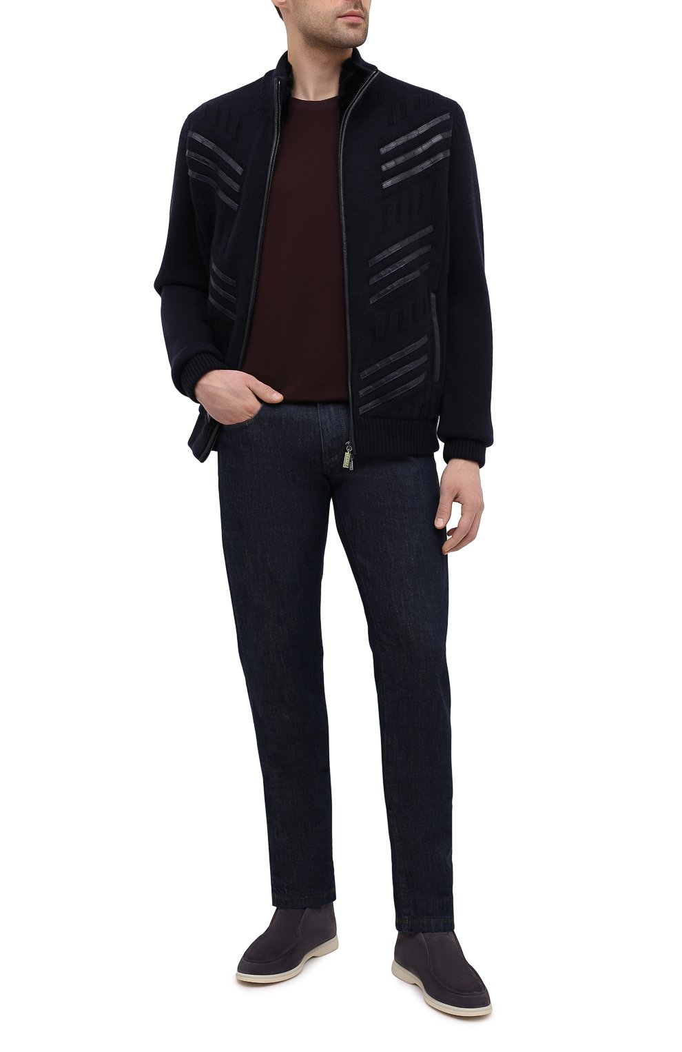 Кашемировый бомбер с подкладкой из ласки ZILLI, арт. MBU-BL275-CR0C1/ML01/AMIS, фото 2