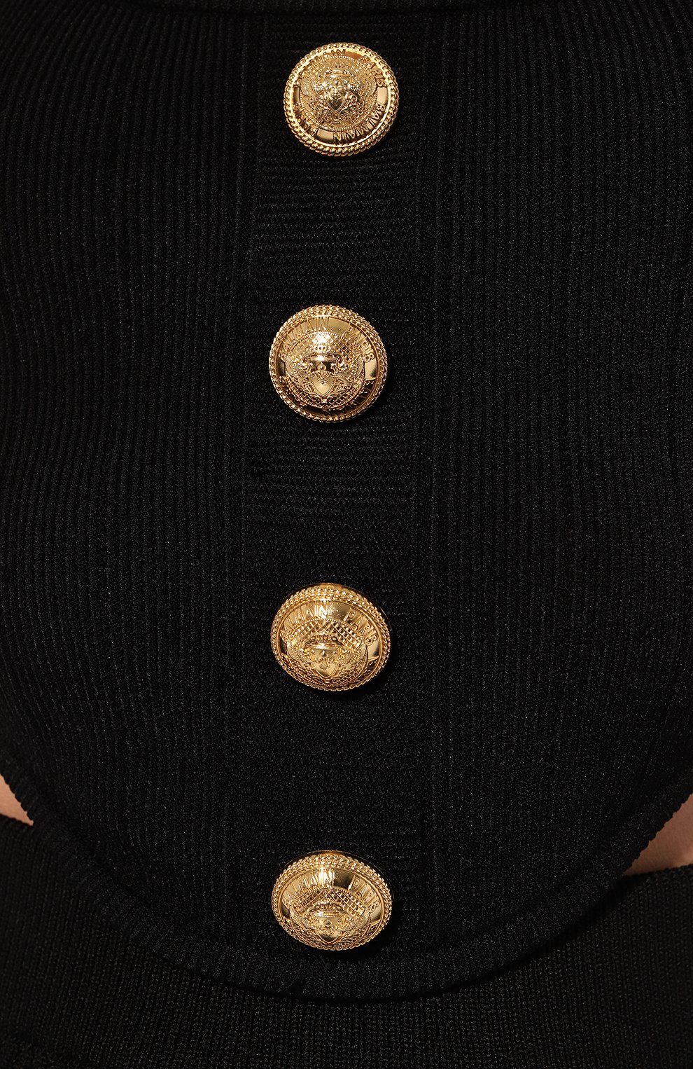 Топ из вискозы BALMAIN черного цвета по цене 107000 руб., арт. AF0AA260KB07, фото 5 Топ из вискозы BALMAIN, арт. AF0AA260KB07, фото 5