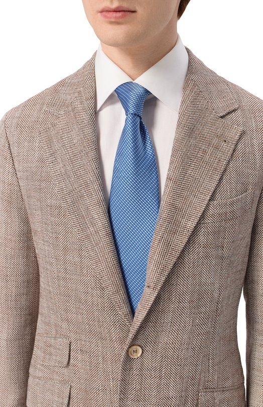 Шелковый галстук Brioni 062I00/PD470 Голубой  062I00/PD470 Фото 2