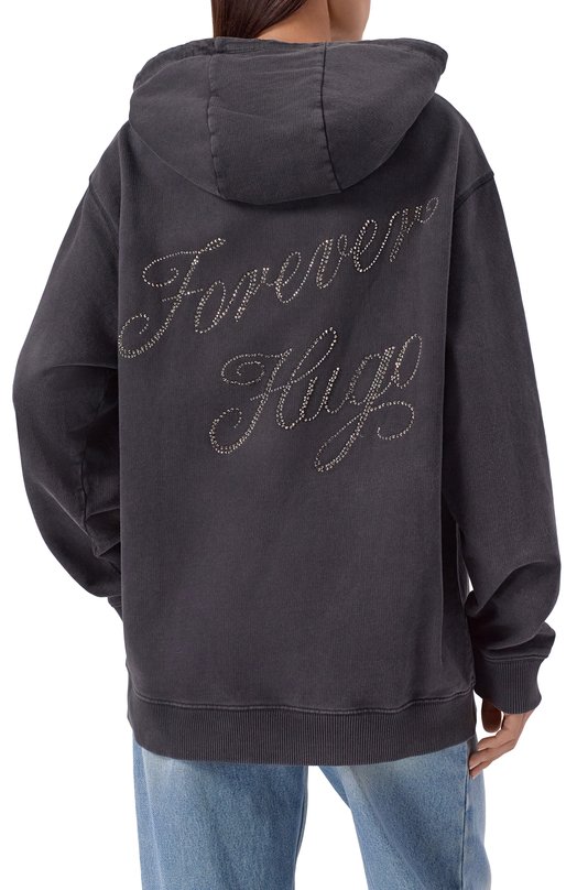 Хлопковое худи HUGO Blue 50547955 Чёрный  50547955 Фото 4