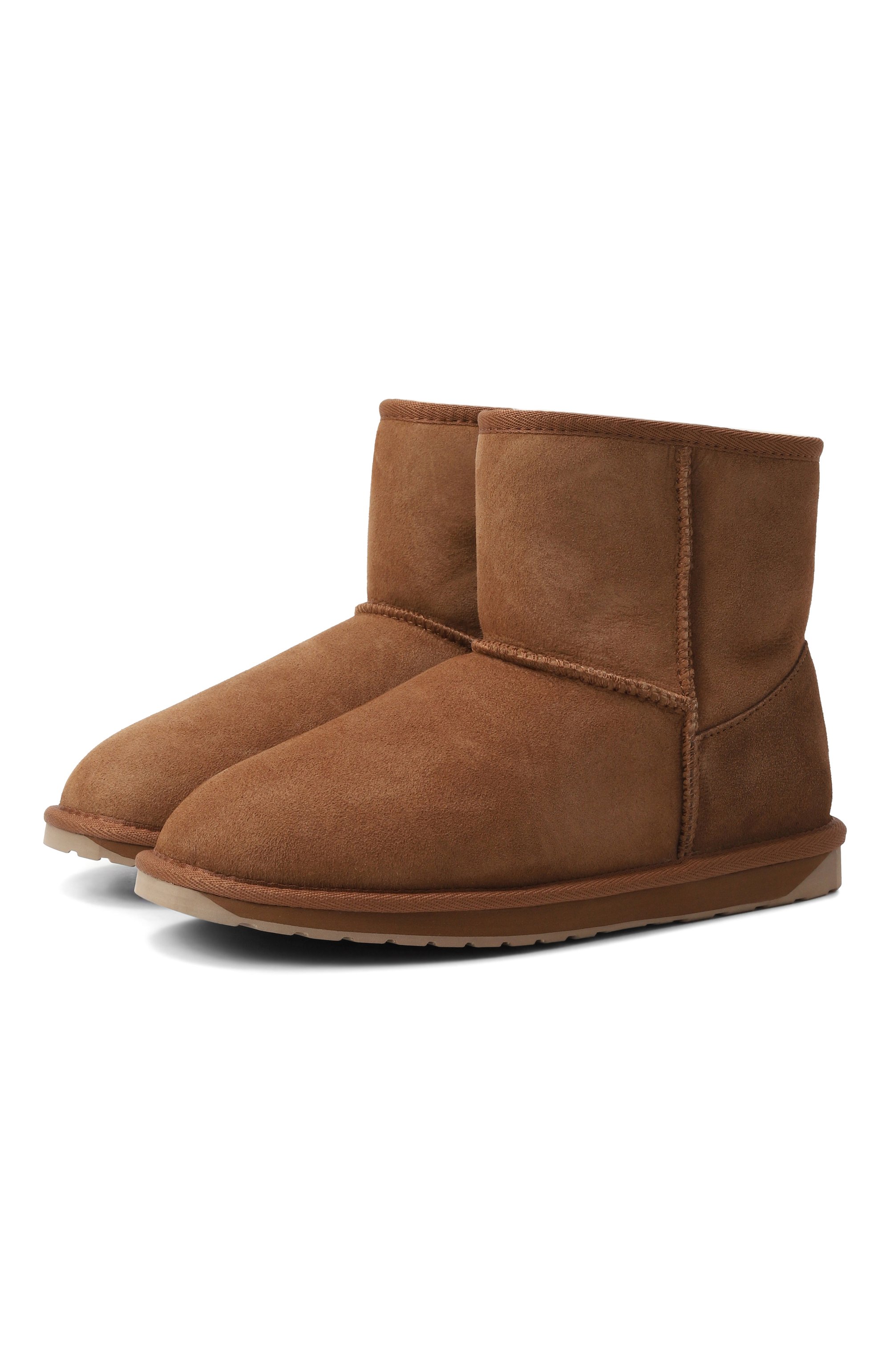 Замшевые угги platinum stinger mini EMU AUSTRALIA светло-коричневого цвета по цене 23990 руб., арт. M10003, фото 1 Замшевые угги platinum stinger mini EMU AUSTRALIA, арт. M10003, фото 1