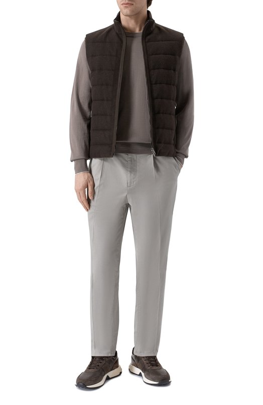 Хлопковый джемпер Brunello Cucinelli M2900100 Коричневый  M2900100 Фото 2