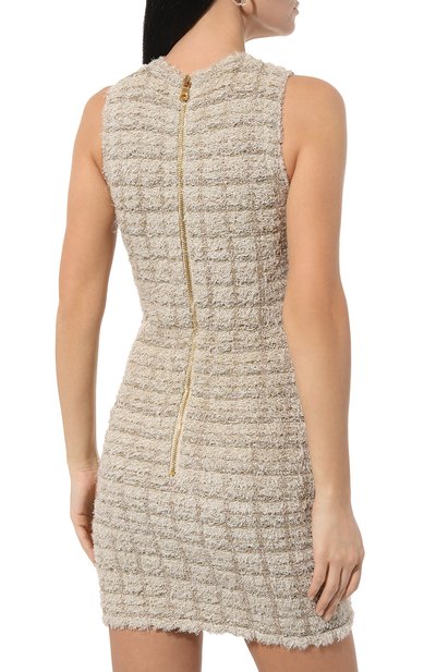 Платье BALMAIN кремового цвета по цене 288500 руб., арт. AF1R3066KD77, фото 4 Платье BALMAIN, арт. AF1R3066KD77, фото 4