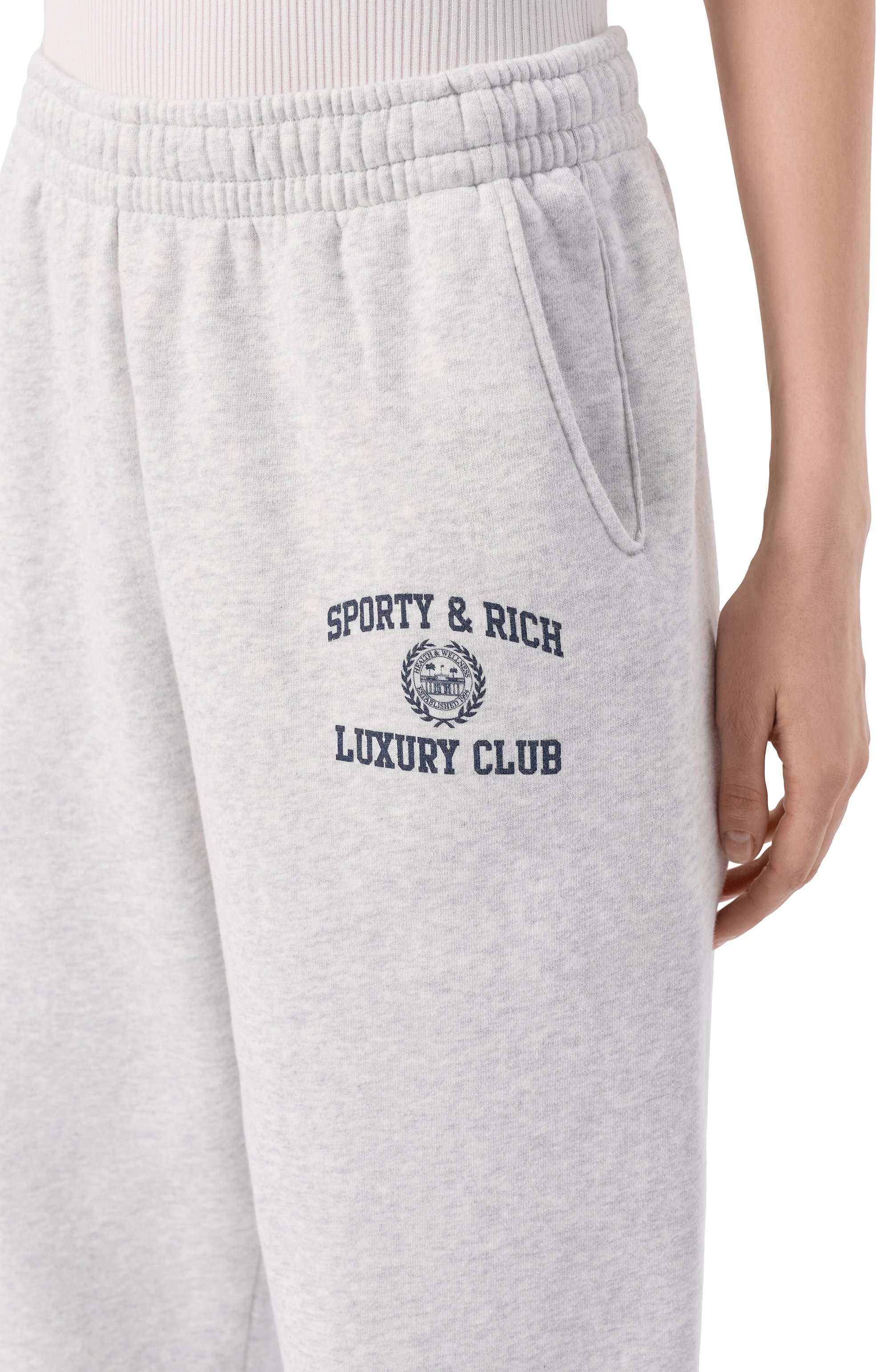 Хлопковые джоггеры luxury club SPORTY AND RICH, арт. PA0717842GY03/S&R LUXURY CLUB SWEATPANTS, фото 5