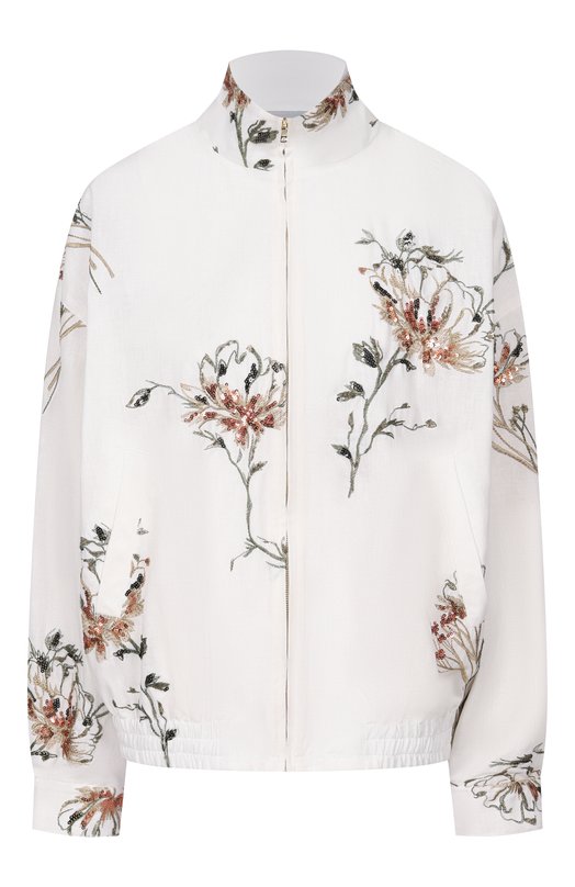 Бомбер из хлопка и льна OLOLOL OLC028/3406.BQ102 Белый OLC028/3406.BQ102