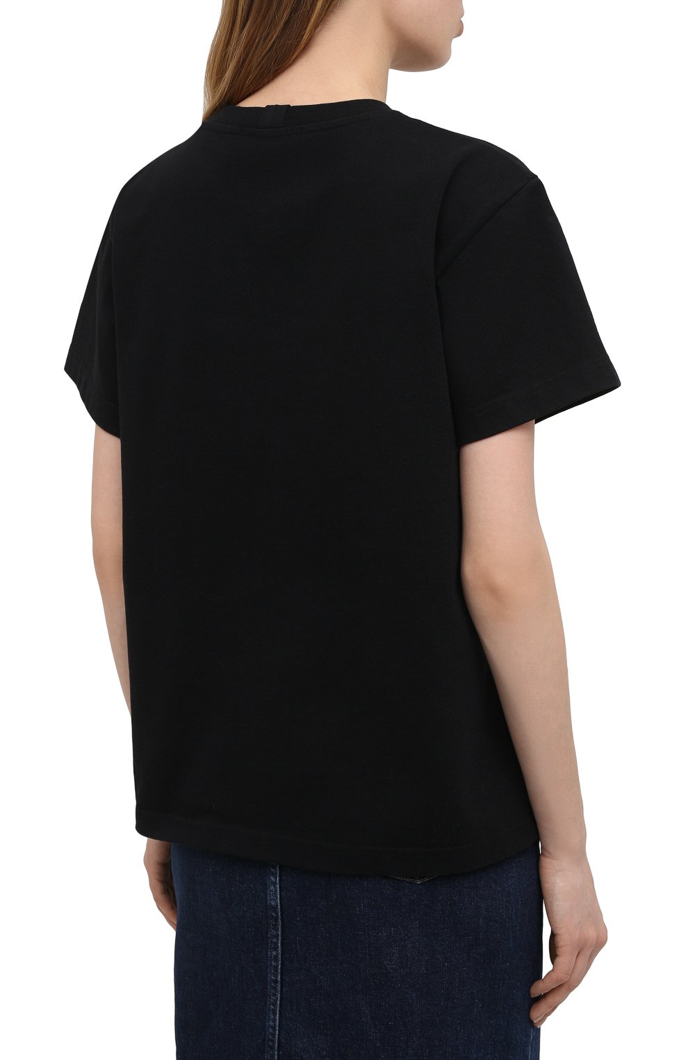 Хлопковая футболка HELMUT LANG черного цвета по цене 15750 руб., арт. K10DW505, фото 4 Хлопковая футболка HELMUT LANG, арт. K10DW505, фото 4