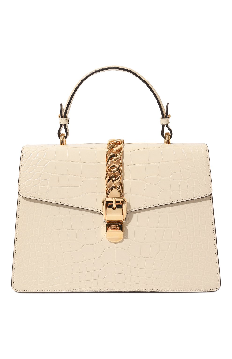 Сумка sylvie 1969 из кожи аллигатора GUCCI белого цвета по цене 2721600 руб., арт. 431665 EV40G, фото 1 Сумка sylvie 1969 из кожи аллигатора GUCCI, арт. 431665 EV40G, фото 1