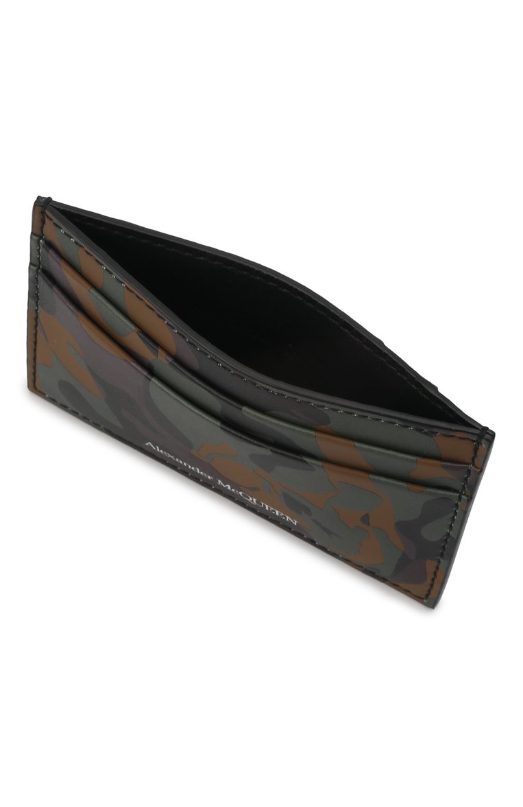 Мужской кожаный футляр для кредитных карт ALEXANDER MCQUEEN хаки цвета, арт. 602144/1AAEN | Фото 3 (Материал: Натуральная кожа; Нос: Не проставлено)