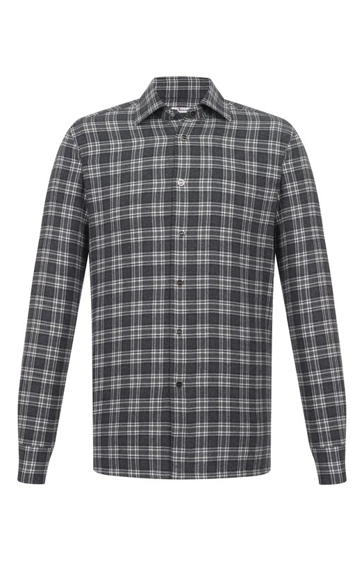 Хлопковая рубашка Kiton UMCNERHH0864712 Серый UMCNERHH0864712