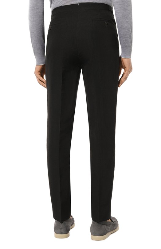 Брюки изо льна и шелка Corneliani 934L21-9314102 Чёрный  934L21-9314102 Фото 4