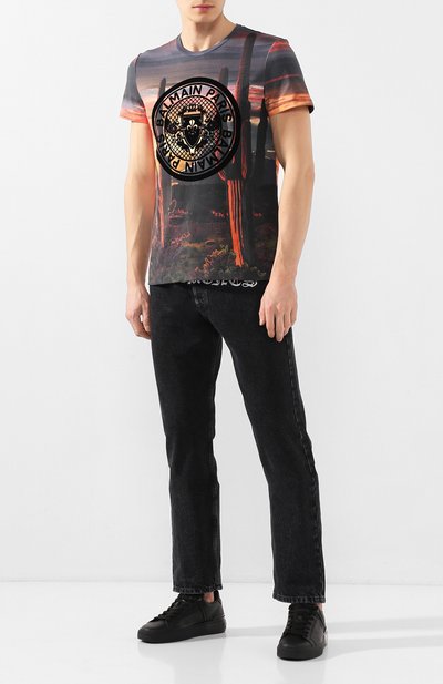 Хлопковая футболка  BALMAIN, арт. TH11601/I257, фото 2