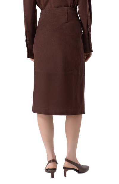 Замшевая юбка CO коричневого цвета по цене 194500 руб., арт. 3051AGS-PF25, фото 4 Замшевая юбка CO, арт. 3051AGS-PF25, фото 4