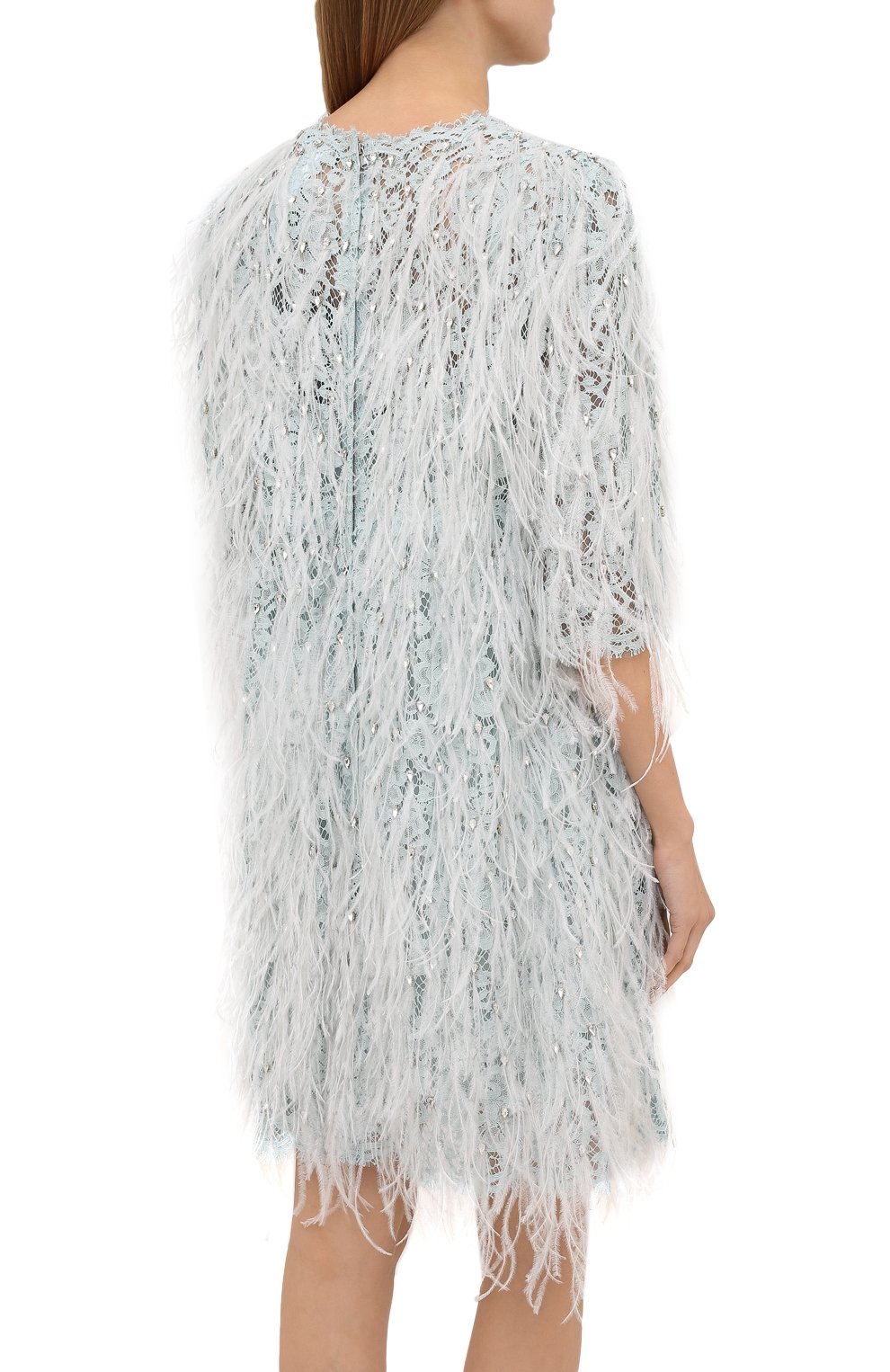 Платье с отделкой перьями DOLCE & GABBANA, арт. F6I7UZ/GD0G8, фото 4