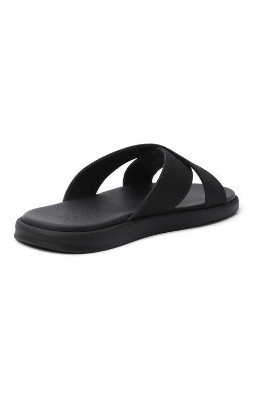 Шлепанцы из нубука Doucal's DU2859MYK0UF249NN06 Чёрный  DU2859MYK0UF249NN06 Фото 4