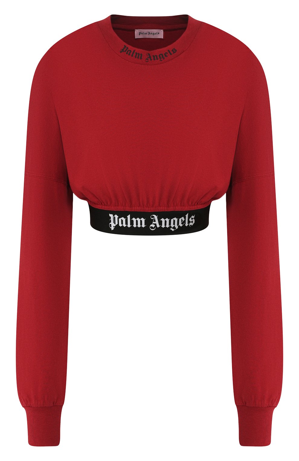 Хлопковый топ PALM ANGELS бордового цвета по цене 28200 руб., арт. PWAB003E194130022410, фото 1 Хлопковый топ PALM ANGELS, арт. PWAB003E194130022410, фото 1