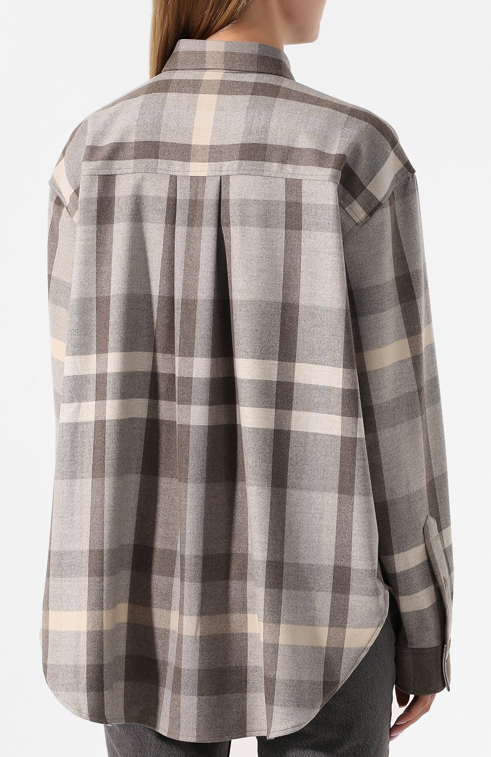 Рубашка TOTEME бежевого цвета по цене 28200 руб., арт. N0VELLA FLANELL 194-745-701, фото 4 Рубашка TOTEME, арт. N0VELLA FLANELL 194-745-701, фото 4