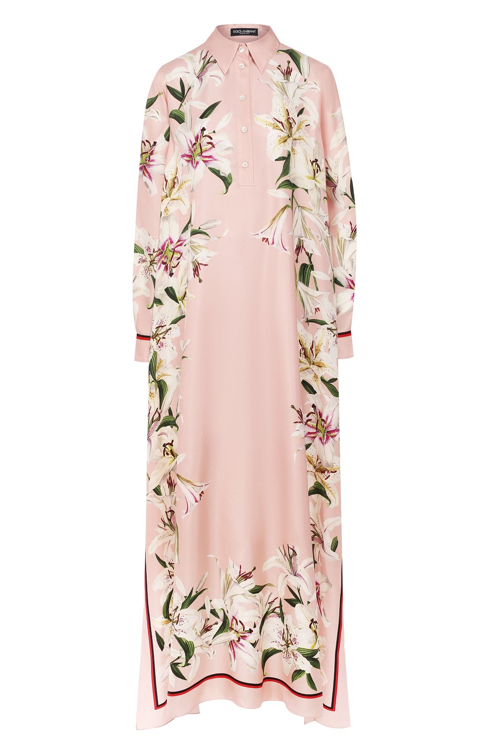 Шелковое платье DOLCE & GABBANA светло-розового цвета по цене 275000 руб., арт. F6XT1T/GDQ03, фото 1 Шелковое платье DOLCE & GABBANA, арт. F6XT1T/GDQ03, фото 1