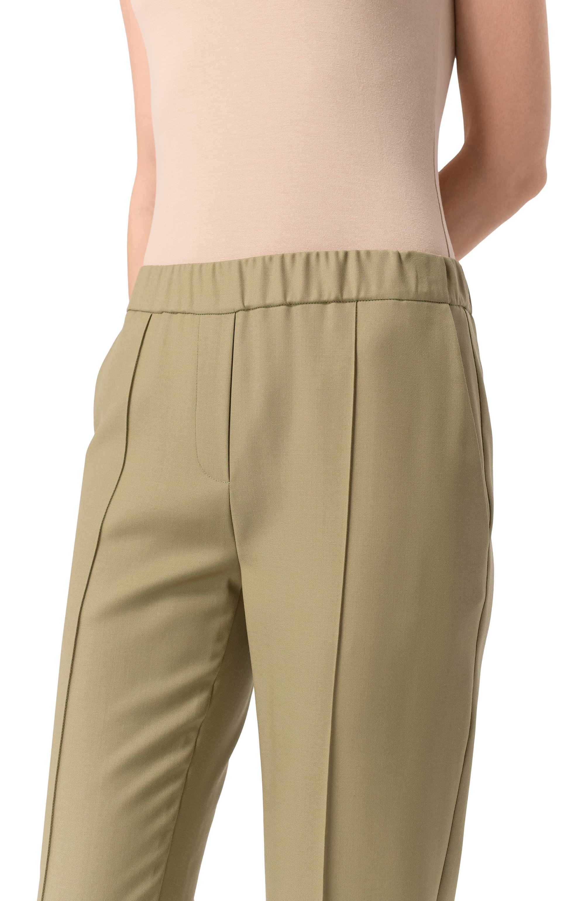 Шерстяные брюки OLOLOL хаки цвета по цене 39000 руб., арт. OLP045/2105.506/S25, фото 5 Шерстяные брюки OLOLOL, арт. OLP045/2105.506/S25, фото 5