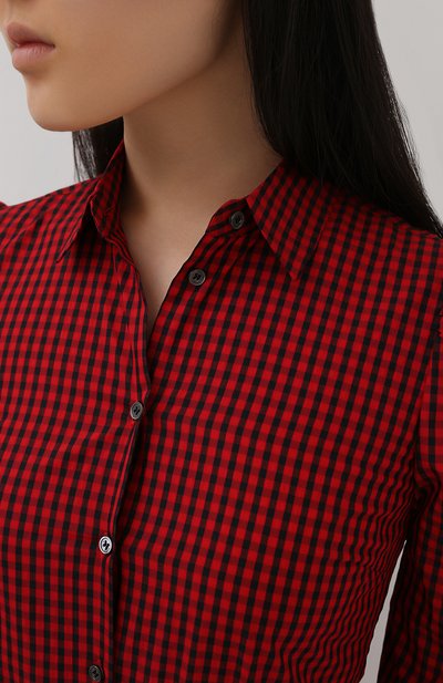 Хлопковая рубашка REDVALENTINO красного цвета по цене 30850 руб., арт. UR3ABD90/55Y, фото 5 Хлопковая рубашка REDVALENTINO, арт. UR3ABD90/55Y, фото 5