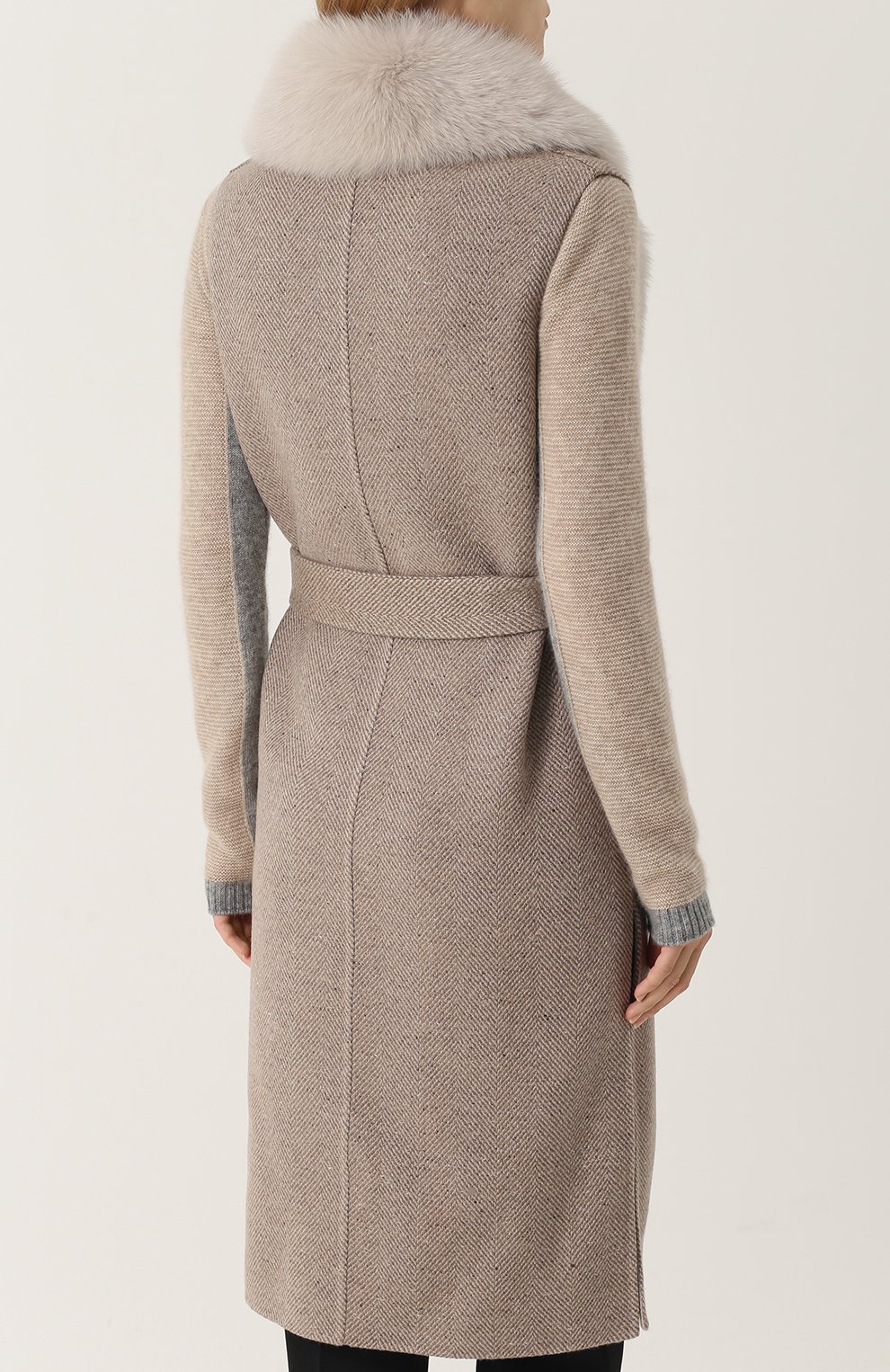 Жилет с поясом и отделкой из меха лисы LORO PIANA, арт. FAG3840, фото 4