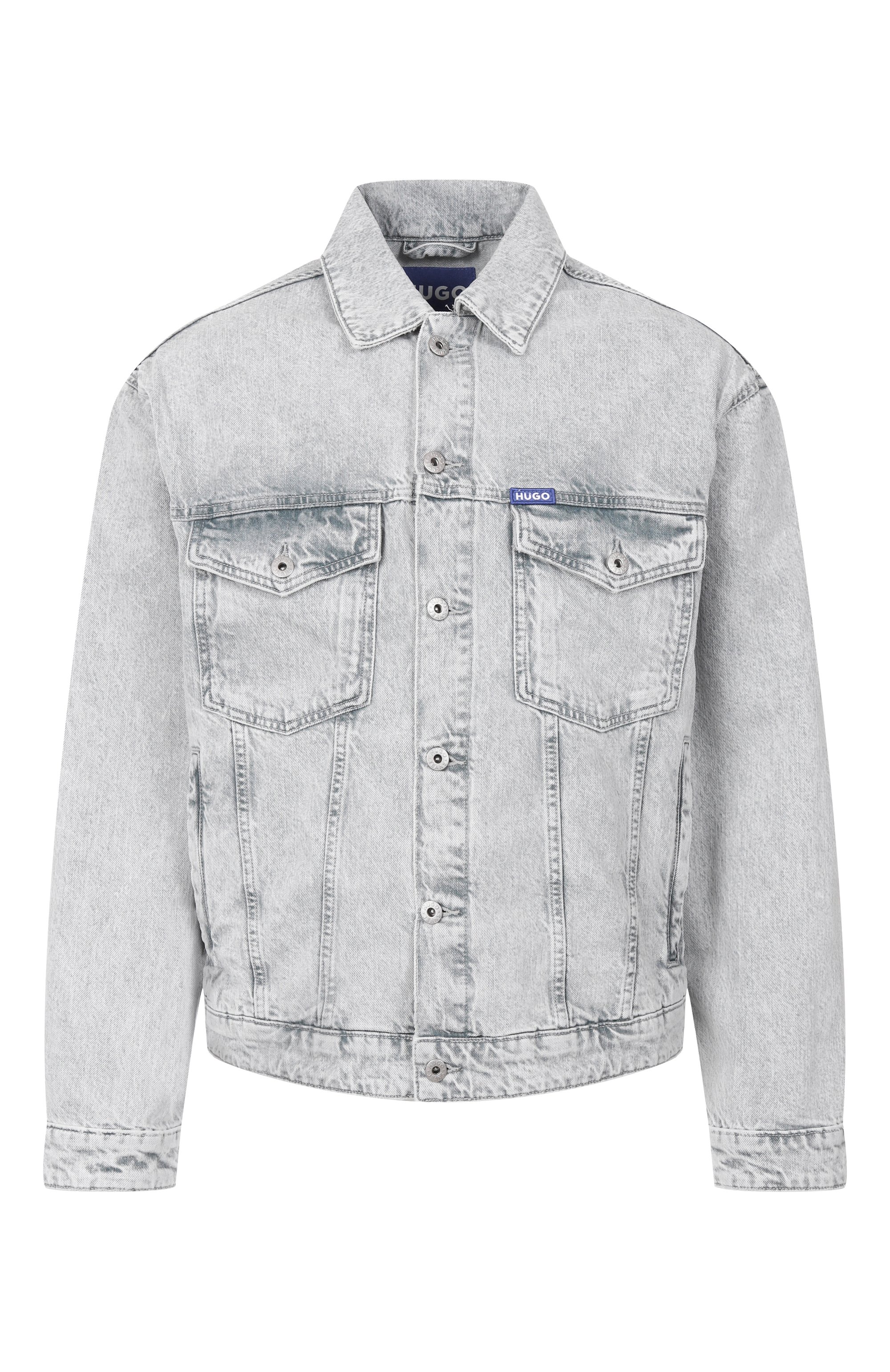 Джинсовая куртка HUGO BLUE светло-голубого цвета по цене 22450 руб., арт. 50534538, фото 1 Джинсовая куртка HUGO BLUE, арт. 50534538, фото 1