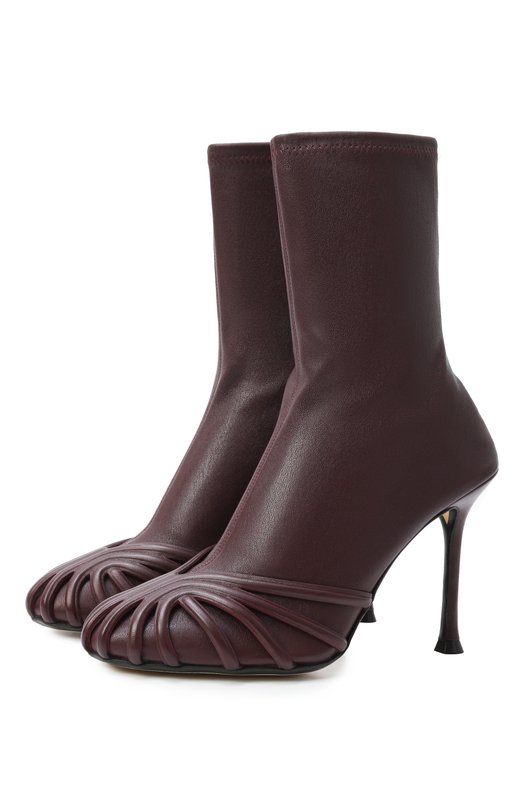 Кожаные ботильоны Iman 95 Alevi Milano L26W7010.R.1044301/GLAM NAPPA STRETCH Бордовый L26W7010.R.1044301/GLAM NAPPA STRETCH