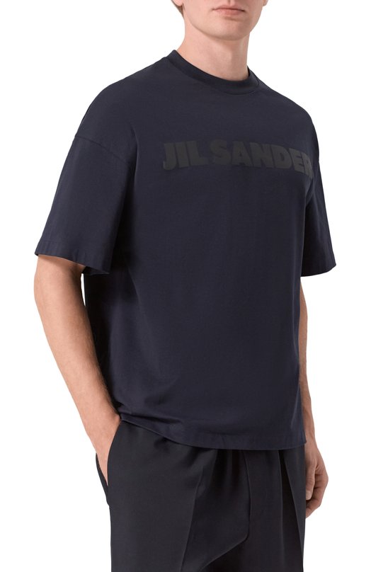 Хлопковая футболка Jil Sander J22GC0221/J20349 Синий  J22GC0221/J20349 Фото 3
