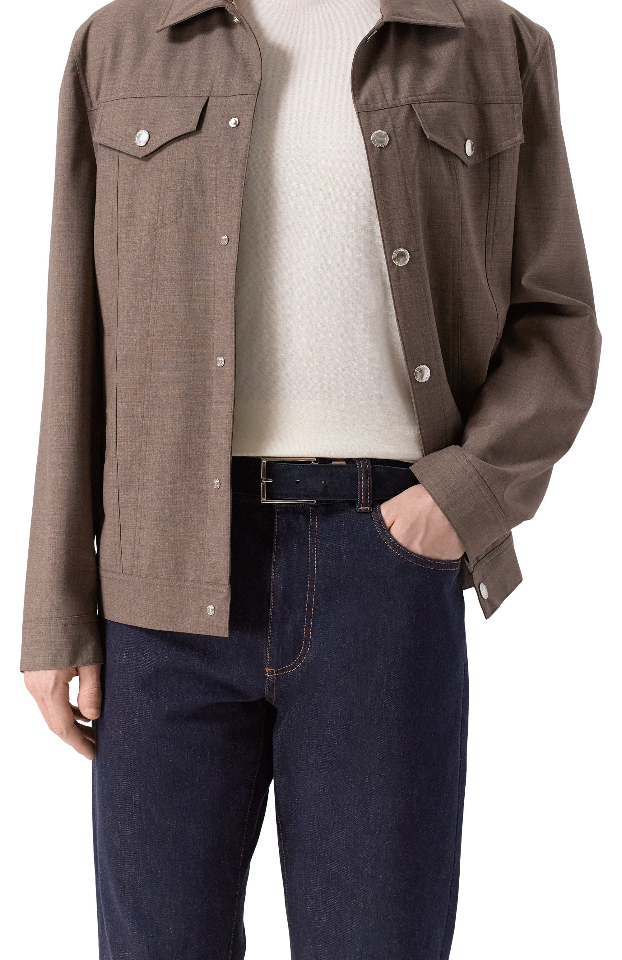 Замшевый ремень CANALI темно-синего цвета по цене 36850 руб., арт. 50C/KB00477, фото 2 Замшевый ремень CANALI, арт. 50C/KB00477, фото 2