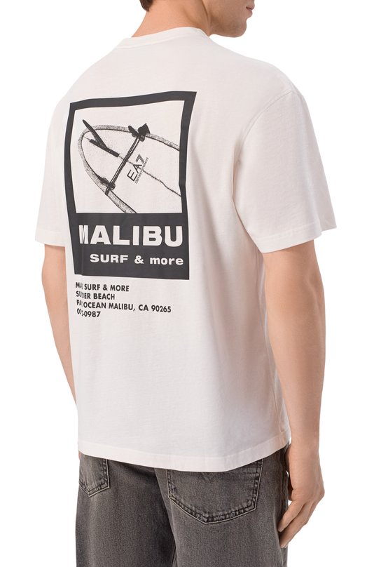 Хлопковая футболка EA7 7M001402/AF22264 Белый  7M001402/AF22264 Фото 4