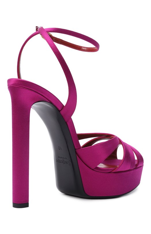Текстильные босоножки Chandelle 110 Saint Laurent 860721/9QNA0 Розовый  860721/9QNA0 Фото 5