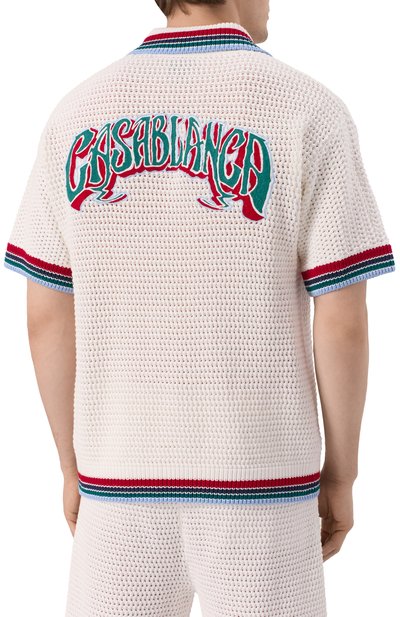 Хлопковая рубашка CASABLANCA белого цвета по цене 64850 руб., арт. MS25KW92001, фото 4 Хлопковая рубашка CASABLANCA, арт. MS25KW92001, фото 4