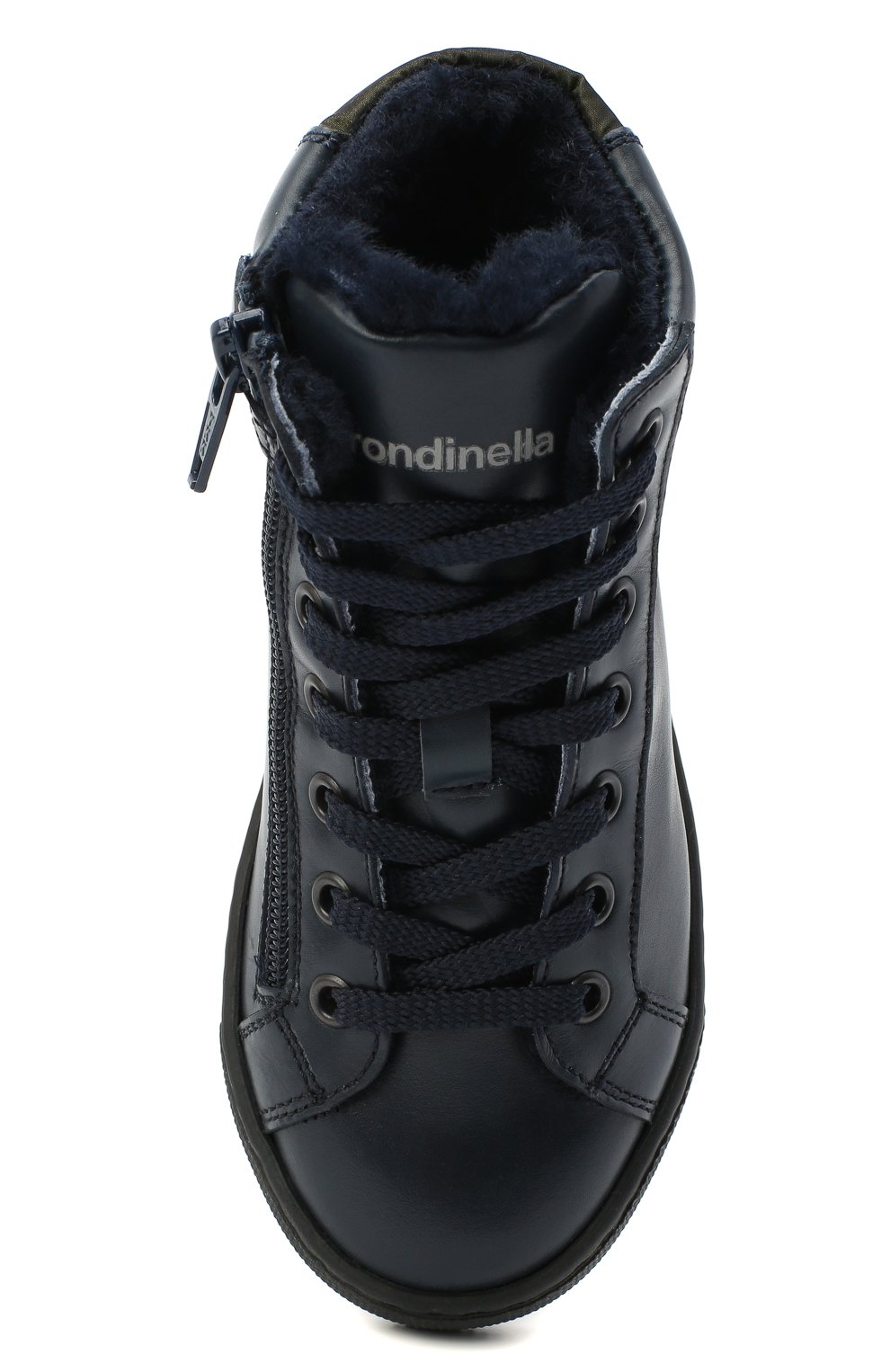 Высокие кожаные кеды RONDINELLA синего цвета по цене 17050 руб., арт. 11578-1/664/28-30, фото 4 Высокие кожаные кеды RONDINELLA, арт. 11578-1/664/28-30, фото 4