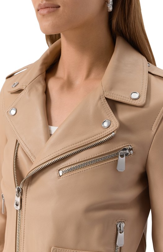 Кожаная куртка Pinko 103897/A21L Бежевый  103897/A21L Фото 5