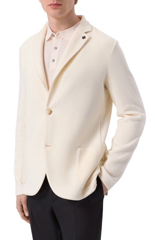 Шерстяной пиджак Gran Sasso 57156/24611 Кремовый  57156/24611 Фото 3