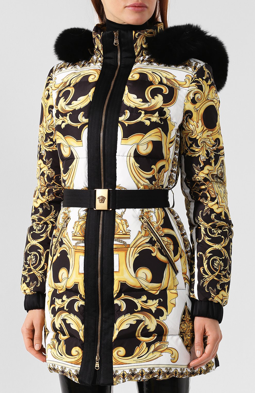 Пуховик с поясом и принтом VERSACE, арт. A80274/A226729, фото 3