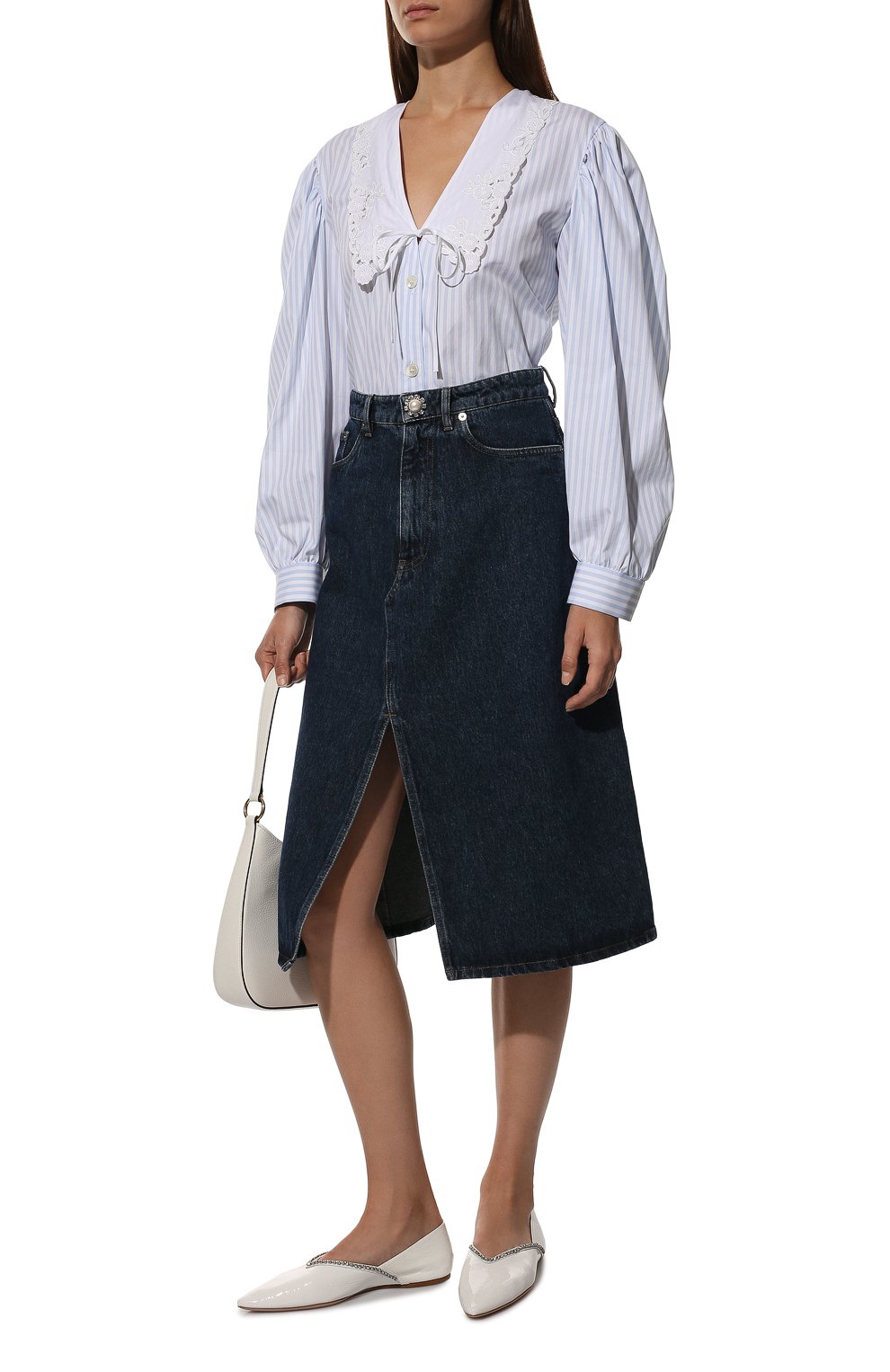 Хлопковая блузка MIU MIU, арт. MK1565-Z58-F0M10, фото 2