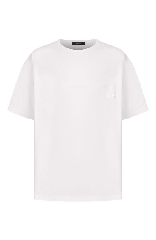 Хлопковая футболка Zilli TSR03PM0100VZGI00_002 Белый TSR03PM0100VZGI00_002