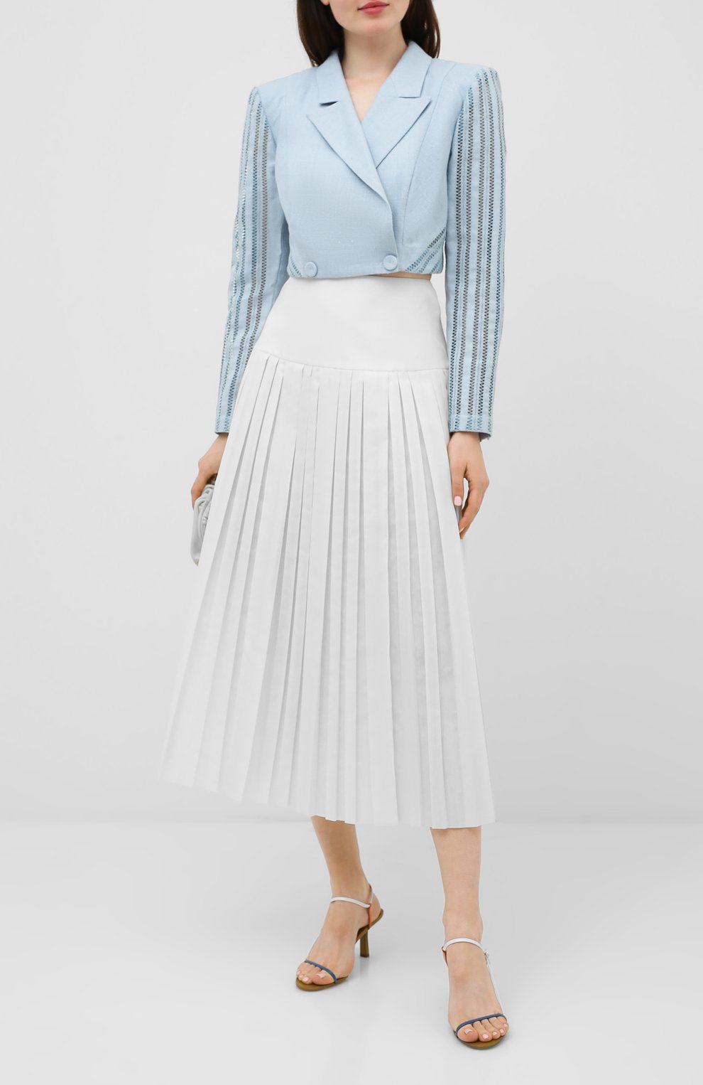 Шелковый жакет ULYANA SERGEENKO голубого цвета по цене 190000 руб., арт. GCC012SS19P (0801т19), фото 2 Шелковый жакет ULYANA SERGEENKO, арт. GCC012SS19P (0801т19), фото 2