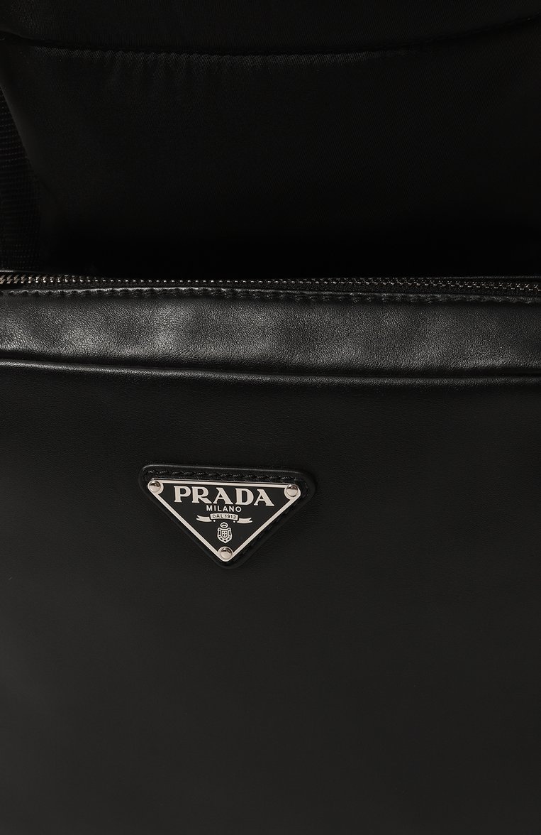 Мужской рюкзак PRADA черного цвета, арт. 2VZ093-2DXV-F0002-OOO | Фото 3 (Материал: Текстиль, Натуральная кожа; Размер: medium; Стили: Кэжуэл; Ремень/цепочка: На ремешке)