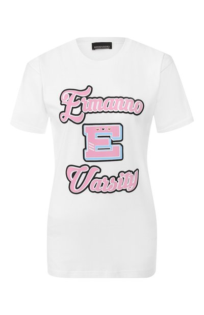 Женская хлопковая футболка ERMANNO ERMANNO SCERVINO, арт. 44 T TS26 JC0