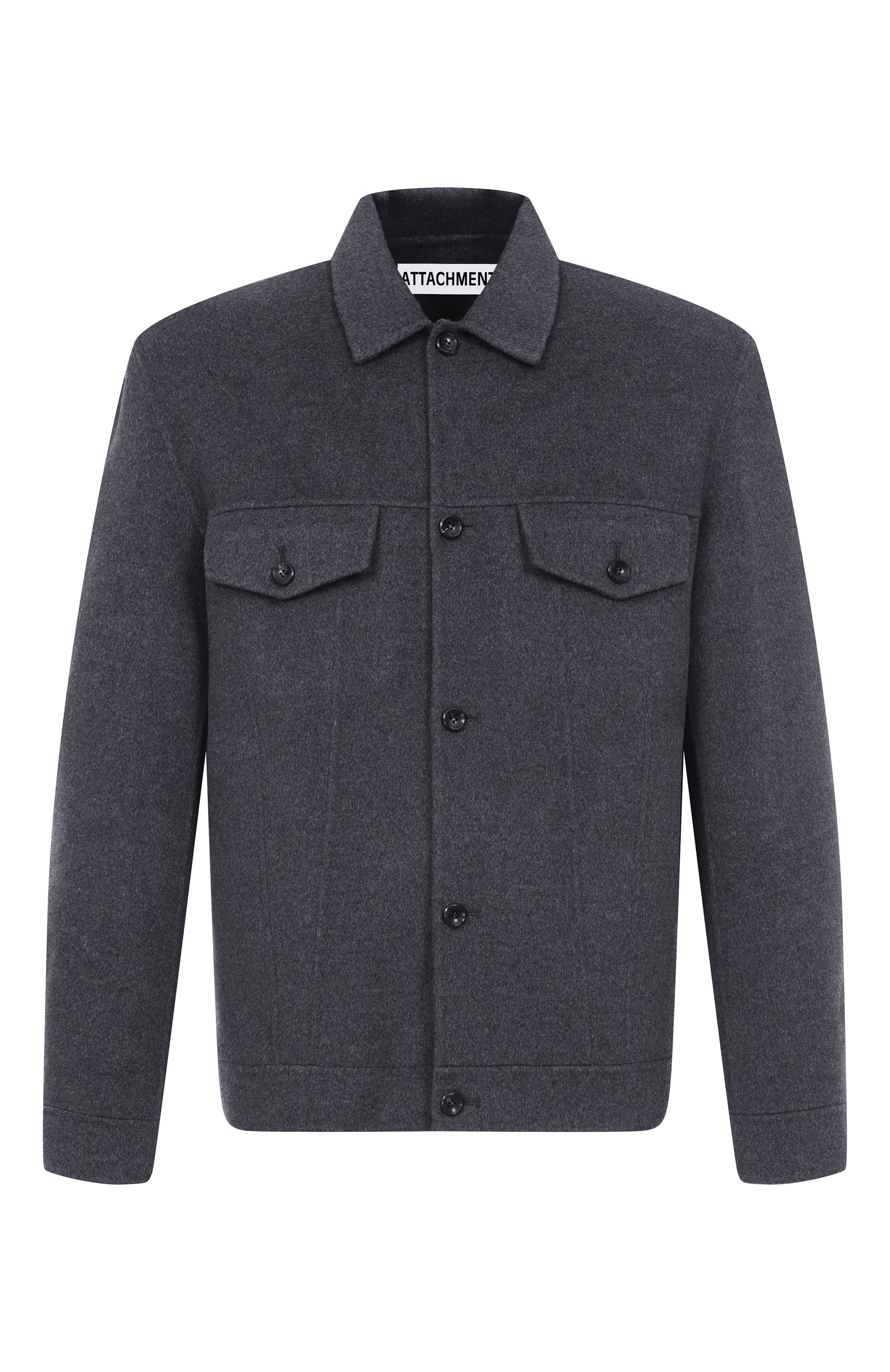 Куртка-рубашка из шерсти и кашемира ATTACHMENT темно-серого цвета по цене 145000 руб., арт. AB52-039, фото 1 Куртка-рубашка из шерсти и кашемира ATTACHMENT, арт. AB52-039, фото 1