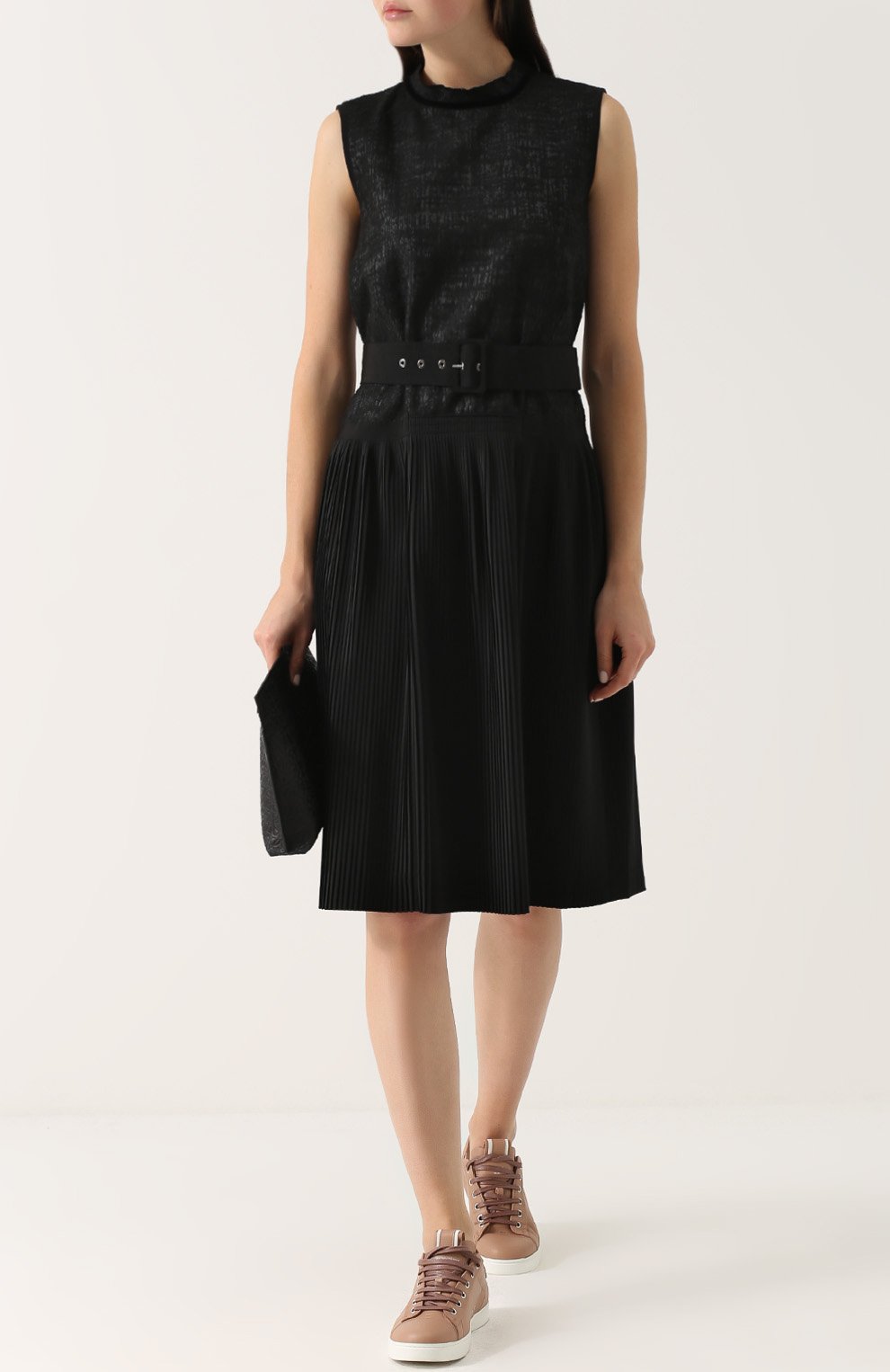 Платье-миди с плиссированной юбкой и поясом MONCLER, арт. C2-093-68102-80-549L2, фото 2